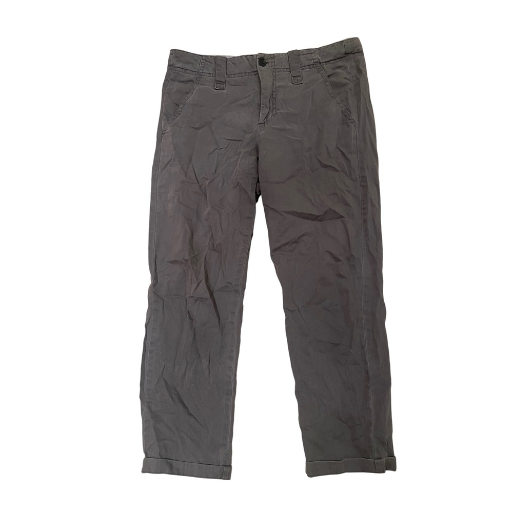 Vince Womens Straight Leg Chino Pants Charcoal Gray Cuffed Size 4